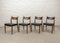 Danish Teak Dining Chairs with Black Leatherette Seats, 1960s, Set of 4 2