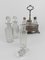 Antique Sheffield Silver Plated Cruet Set with Cut Crystal Bottles, 1890s, Set of 6 5