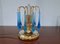 Lámparas de mesa de Murano en dorado y azul eléctrico, años 70. Juego de 2, Imagen 1