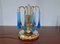 Lampes de Bureau Murano Doré et Bleu Électrique, 1970s, Set de 2 1