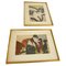 Artista japonés, Escenas figurativas, Siglo XX, Grabados, Enmarcado, Juego de 2, Imagen 1