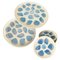 2 Large Oyster Plates and 6 Plates in Ceramic Blue and White attributed to Elchinger, France, 1960s, Set of 8 1