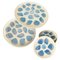 2 platos de ostras grandes y 6 platos de cerámica azul y blanco atribuidos a Elchinger, Francia, años 60. Juego de 8, Imagen 1