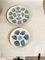 2 große Austernteller und 6 Teller aus Keramik in Blau und Weiß, Elchinger zugeschrieben, Frankreich, 1960er, 8 . Set 8