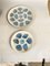 2 Large Oyster Plates and 6 Plates in Ceramic Blue and White attributed to Elchinger, France, 1960s, Set of 8 8