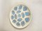 2 Large Oyster Plates and 6 Plates in Ceramic Blue and White attributed to Elchinger, France, 1960s, Set of 8 6