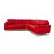 Leder Ecksofa in Rot 6