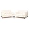 Frau Leder Sessel Set in Creme von Poltrona, 2er Set 1