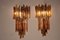 Triedri Amber-Colored Wall Sconces from Venini, 1970s, Set of 2 5