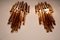Triedri Amber-Colored Wall Sconces from Venini, 1970s, Set of 2 11