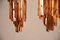 Triedri Amber-Colored Wall Sconces from Venini, 1970s, Set of 2 8