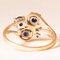 Vintage 14k Yellow Gold Ring with Sapphires and Brilliant-Cut Diamonds, 1970s, Image 5