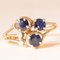 Vintage 14k Yellow Gold Ring with Sapphires and Brilliant-Cut Diamonds, 1970s, Image 1