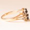 Vintage 14 Karat Gelbgold Ring mit Saphiren und Brillanten, 1970er 6