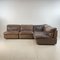 Brown Leather Corner Sofa, 1970s 1