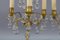 Early 20th Century French Brass and Crystal Girandoles Table Lamps, Set of 2 4