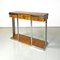 Italian Modern Briar and Chromed Metal Console attributed to D.I.D., 1980s 2