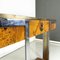 Italian Modern Briar and Chromed Metal Console attributed to D.I.D., 1980s, Image 9