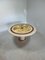 Runder Esstisch aus Travertin mit Intarsien aus gelbem Marmor und Messing 10