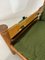 Vintage Brutalist Armlehnstuhl aus Eiche mit Poof aus Original Grünem Geripptem Stoff, 2 . Set 8