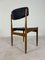 Vintage Teak Dining Chairs in Black Skai Fabric, Set of 6 10