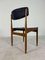 Vintage Teak Dining Chairs in Black Skai Fabric, Set of 6, Image 10