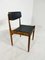 Vintage Teak Dining Chairs in Black Skai Fabric, Set of 6 4
