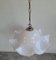 Vintage Murano White Swirl Ceiling Lamp Swirl in Murano Glass 5