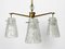 Mid-Century Modern Ceiling Lamp with Three Glass Shades by Rupert Nikoll Vienna, 1950s, Image 11