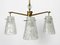 Mid-Century Modern Deckenlampe mit Drei Glasschirmen von Rupert Nikoll Vienna, 1950er 11