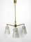 Mid-Century Modern Ceiling Lamp with Three Glass Shades by Rupert Nikoll Vienna, 1950s, Image 1