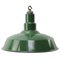 Lampes à Suspension Industrielles Vintage en Émail Vert, États-Unis 1