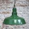 Lámparas colgantes industriales estadounidenses vintage esmaltadas en verde, Imagen 4
