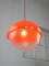 Lámpara colgante italiana era espacial de vidrio acrílico en naranja, años 70, Imagen 10