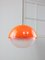 Lámpara colgante italiana era espacial de vidrio acrílico en naranja, años 70, Imagen 1