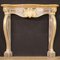 Italian Fireplace in Painted and Gilded Wood, 1980s 1