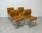 Leather and Chrome Lounge Chairs, 1970s, Set of 4 1