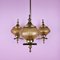 Brass Chandelier with Shades, Norway, 1960s 7