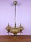Brass Chandelier with Shades, Norway, 1960s, Image 1