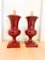 Bordeaux Lacquered Ceramic Table Lamps, 1970s, Set of 2 1