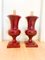 Bordeaux Lacquered Ceramic Table Lamps, 1970s, Set of 2, Image 1