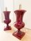 Lampade da tavolo in ceramica laccata bordeaux, anni '70, set di 2, Immagine 2