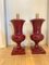 Bordeaux Lacquered Ceramic Table Lamps, 1970s, Set of 2 7