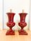 Bordeaux Lackierte Tischlampen aus Keramik, 1970er, 2er Set 5