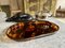 Oval Acrylic Serving Tray in Faux Tortoiseshell -Brass from Guzzini, Italy, 1970s, Image 19