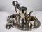 Bauhaus Kaffeeservice aus Metall, 1920er, 4er Set 5