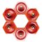 Hexagonal Wall Lamp in Red Orange Ceramic from Hustadt Germany, 1970s, Image 9