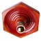 Hexagonal Wall Lamp in Red Orange Ceramic from Hustadt Germany, 1970s, Image 2