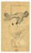 Beppe Guzzi, desnudo con brazos cruzados, dibujo a lápiz, años 40, Imagen 1