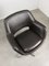 Mid-Century Chocolate Brown Leather Swivel Chair, Image 9